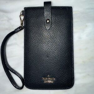 Kate Spade Black Leather Phone Wristlet